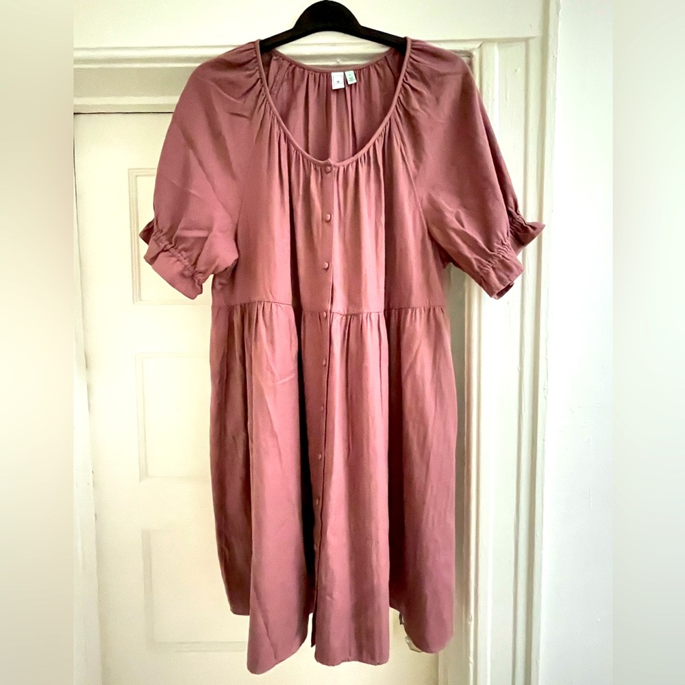 Susina Women's Size L Dusty Rose Babydoll Dress NWOT